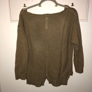 Distressed dark tan sweater